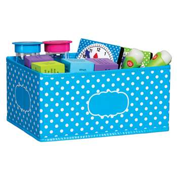 Small Aqua Polka Dots Storage Bin, TCR20815