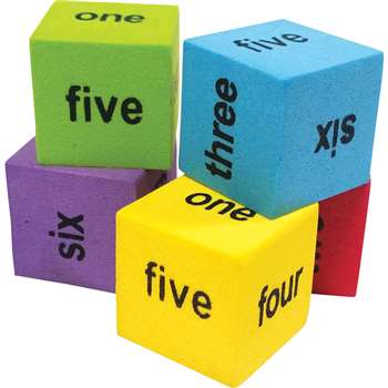 20 Pack Foam Number Word Dice, TCR20822