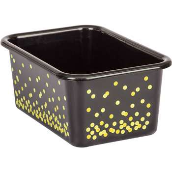 Black Confetti Small Plastic Bin, TCR20889