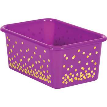 Purple Confetti Small Plastic Bin, TCR20892