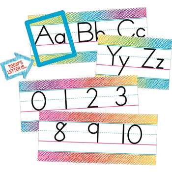 Colorful Scribble Alphabet Line Bulletin Board Set, TCR3052