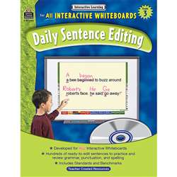 Interactive Learning Gr 3 Daily Sentence Editing Bk W/Cd By Teacher Created Resources