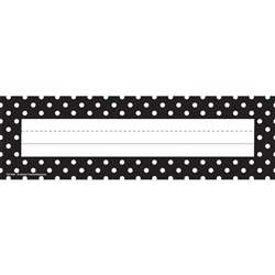 Black Polka Dots Name Plates By Teacher Created Resources