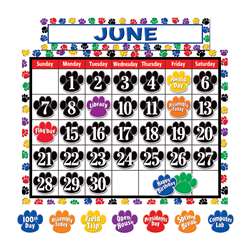Colorful Paw Prints Calendar Bulletin Board Set By Teacher Created Resources