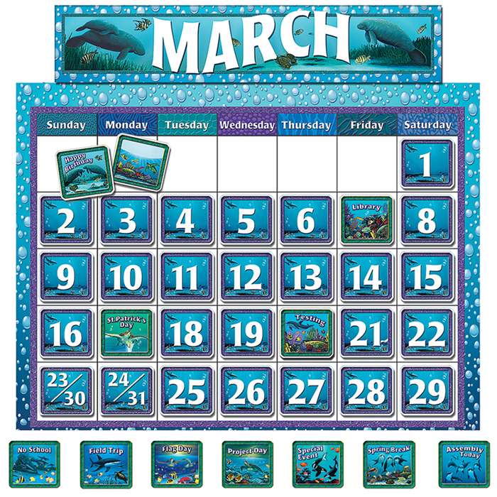 Classroom Calendar Bulletin Board From Wyland By Teacher Created Resources