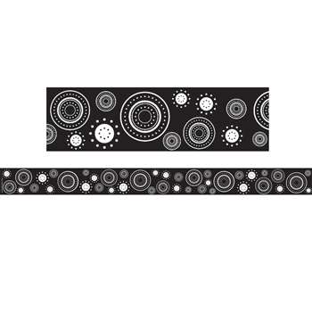 Black/White Crazy Circles Straight Border Trim By Teacher Created Resources