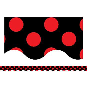 Red Polka Dots On Black Border Trim By Teacher Created Resources