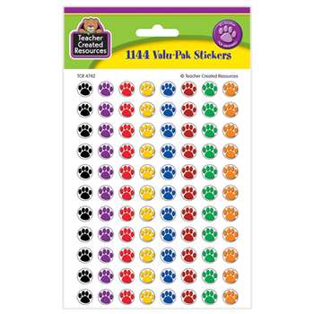 Colorful Paw Prints Mini Stickers Value Pack By Teacher Created Resources