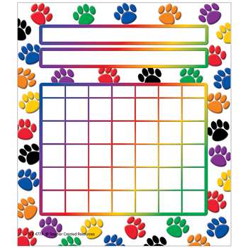 Colorful Paw Prints Incentive Chart By Teacher Created Resources