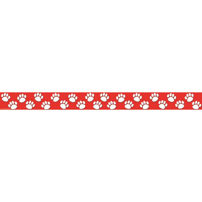 Red With White Paw Prints Straight Border Trim By Teacher Created Resources
