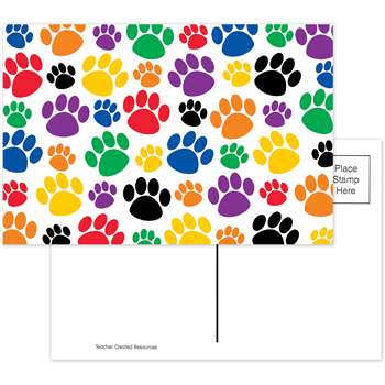 Colorful Paw Prints Postcard By Teacher Created Resources