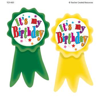 Birthday Ribbons Wear Em Badges By Teacher Created Resources