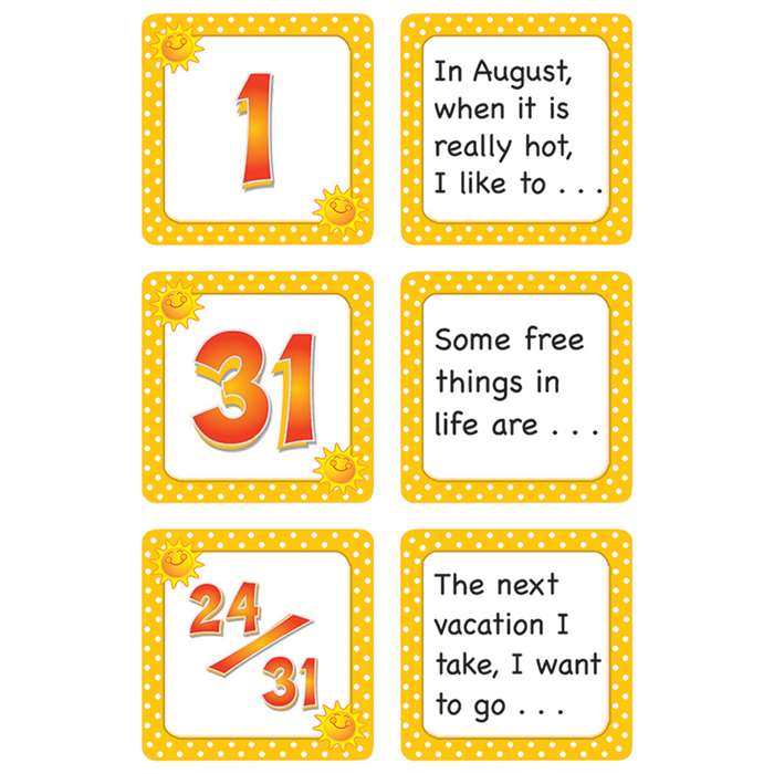 August Polka Dots Calendar Days Story Starters By Teacher Created Resources