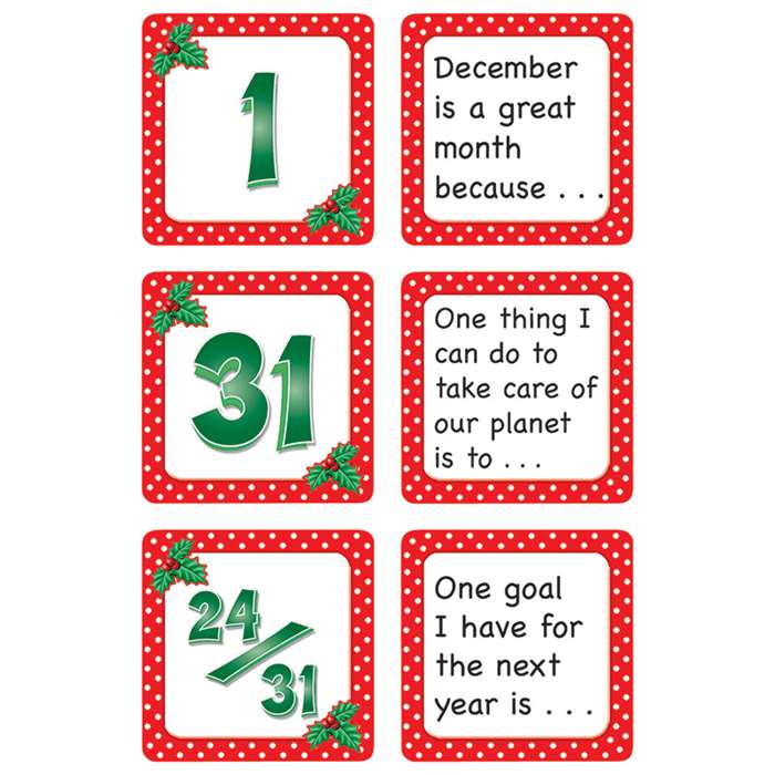 December Polka Dots Calendar Days Story Starters By Teacher Created Resources