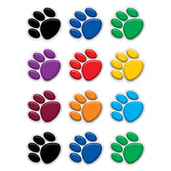 Colorful Paw Prints Mini Accents By Teacher Created Resources