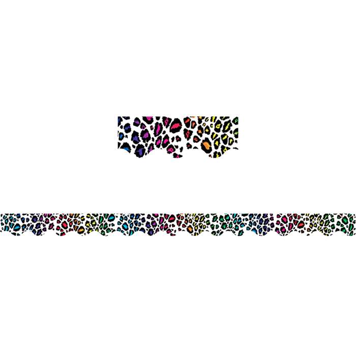 Leopard Rainbow Print Scalloped Border Trim By Teacher Created Resources