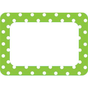 Lime Polka Dots 2 Name Tags Labels By Teacher Created Resources