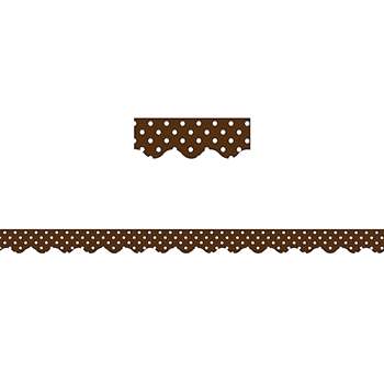 Chocolate Polka Dots Scalloped Border Trim By Teacher Created Resources