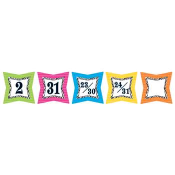 Colorful Zebra Print Calendar Days By Teacher Created Resources