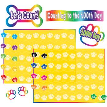Paw Prints Counting To 100 Bulletin Board Set By Teacher Created Resources