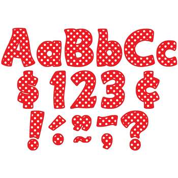 Red Polka Dots Funtastic Font 4In Letters Combo Pack By Teacher Created Resources