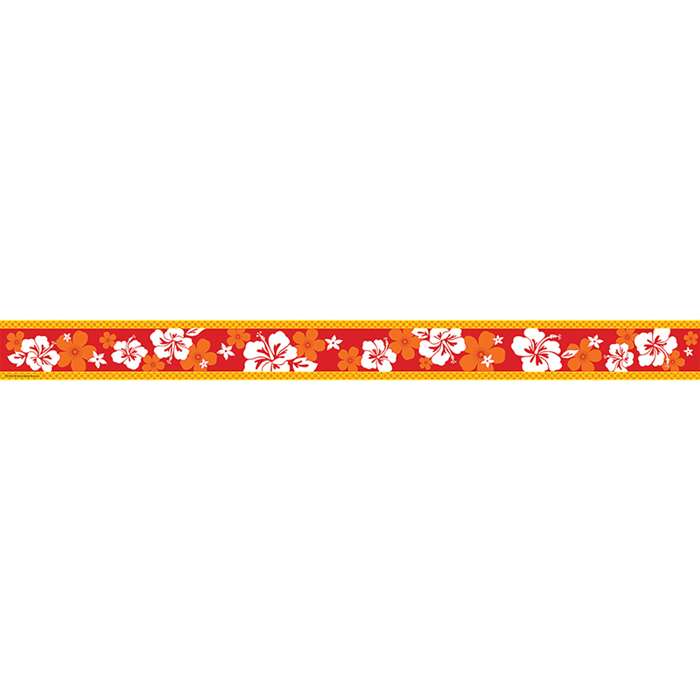 Red Hibiscus Straight Border Trim By Teacher Created Resources