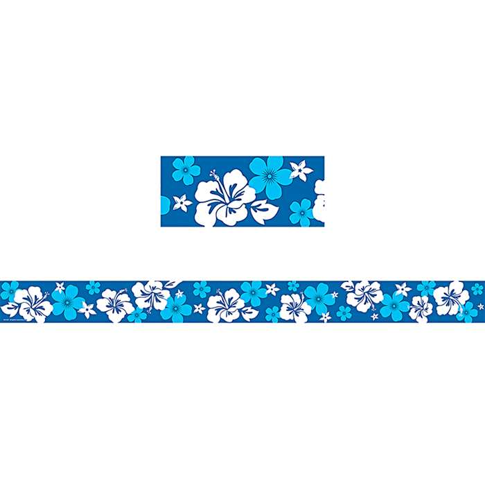 Blue Hibiscus Straight Border Trim By Teacher Created Resources
