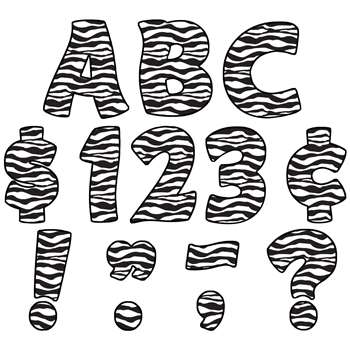 Zebra Print Funtastic Font 4In Letters Uppercase Pack By Teacher Created Resources