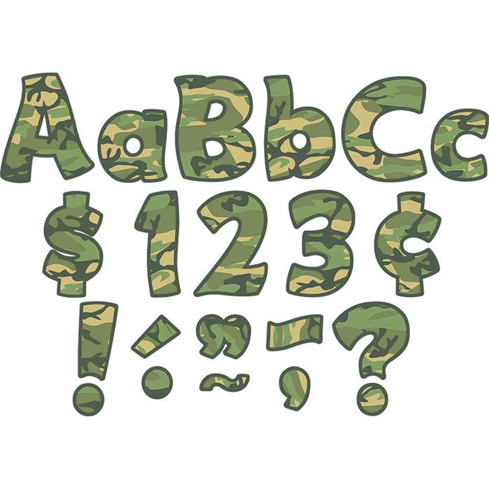 Camo Funtastic Font 4&quot; Letters Combo Pack, TCR5427