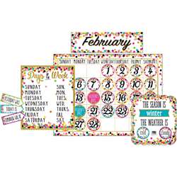 Confetti Calendar Bulletin Board Set, TCR5443