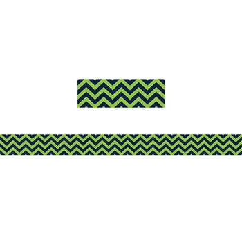 Shop Navy & Lime Chevron Straight Border Trim - Tcr5542 By Teacher Created Resources