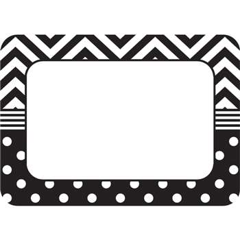 Shop B&W Chevron And Dots Name Tags - Tcr5548 By Teacher Created Resources