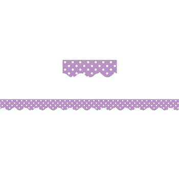 Orchid Polka Dots Scalloped Border Trim, TCR5597