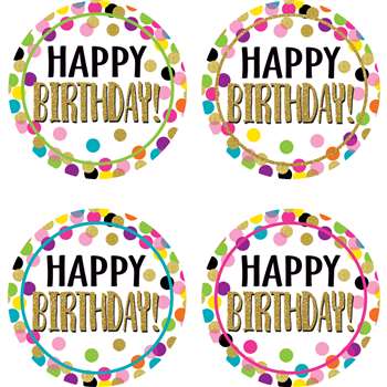 Confetti Happy Birthday Badges, TCR5598