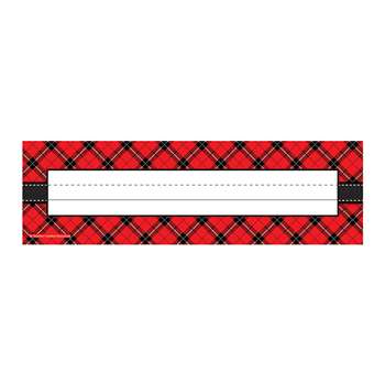 Red Plaid Flat Name Plates, TCR5663