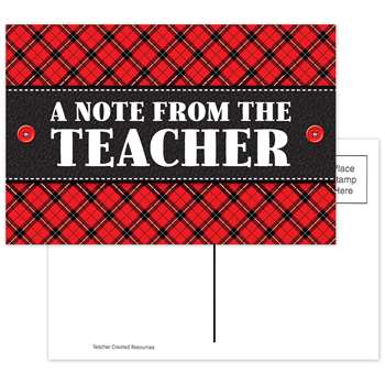Plaid A Note From The Teacher Postcards, TCR5666
