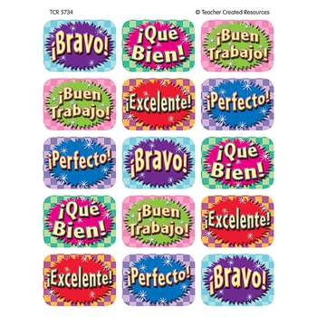 Good Work Spanish Jumbo Stickers 90 Ct By Teacher Created Resources