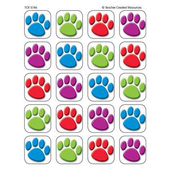 Colorful Paw Prints Stickers 120 Ct By Teacher Created Resources