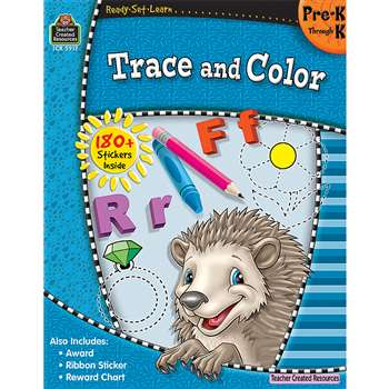 Ready Set Learn Trace And Color Gr Pk-K By Teacher Created Resources