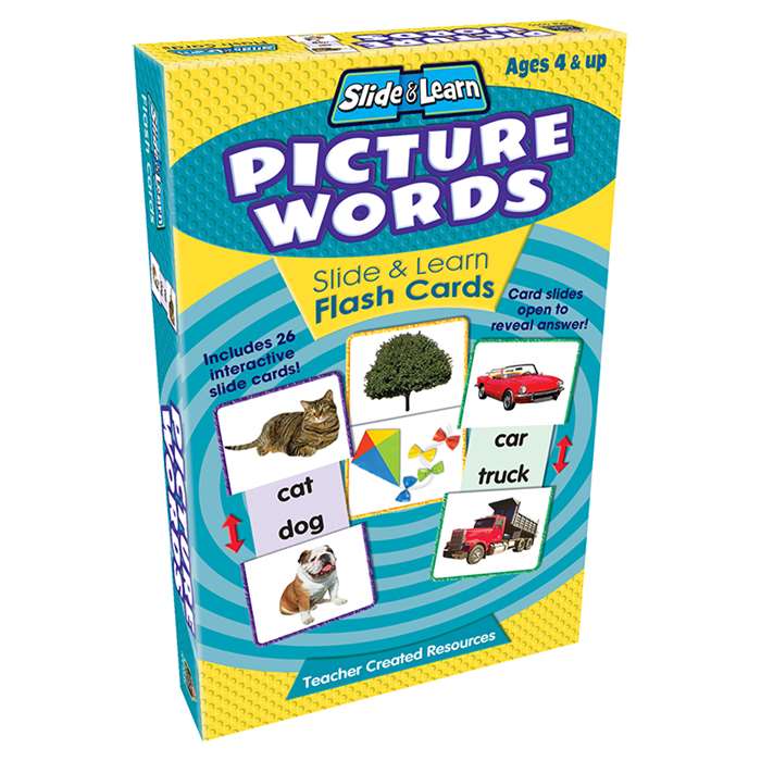 Picture Words Slide & Learn Flash Cards By Teacher Created Resources