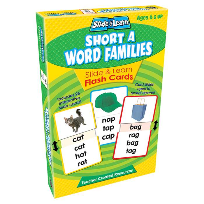 Vowels Short A Word Families Slide & Learn Flash Cards By Teacher Created Resources