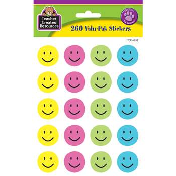 Happy Face Valu-Pak Stickers By Teacher Created Resources