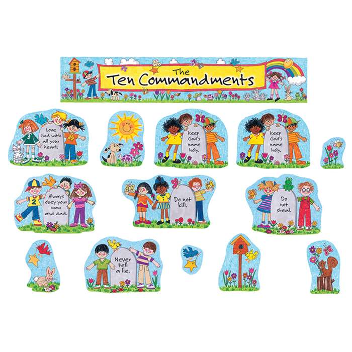 Childrens Ten Commandments Bulletin Board Set By Teacher Created Resources