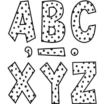 Blk Paint Dots 7&quot; Fun Font Letters, TCR70102