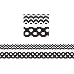 Black & White Zig Zag Double Sided Border, TCR73174