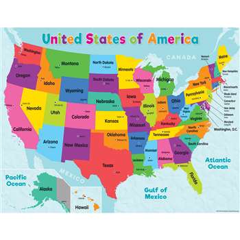 Colorful USA Map Chart, TCR7492