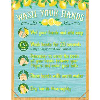 Lemon Zest Wash Your Hands Chart Lemon Zest, TCR7503