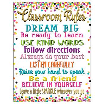 Confetti Classroom Rules Chart, TCR7553