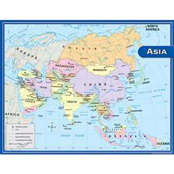 Asia Map Chart 17X22 By Teacher Created Resources
