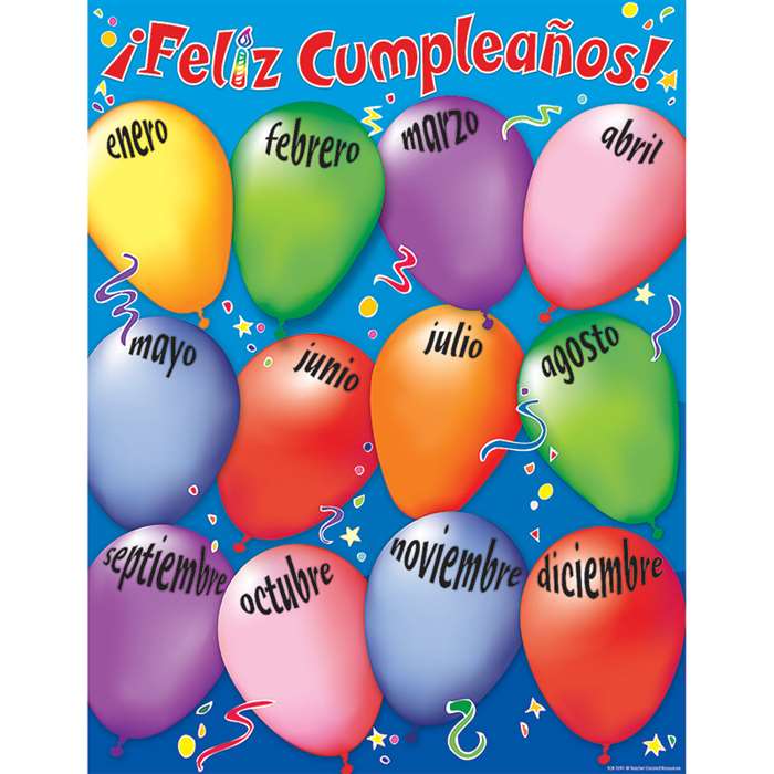 Happy Birthday Spanish Chart By Teacher Created Resources